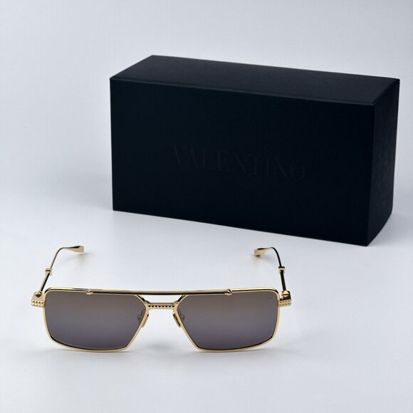 Valentino V-SEI VLS 111B 58 Women Sunglasses Titanium Gold Brown Gradient Mirror - Picture 5 of 12